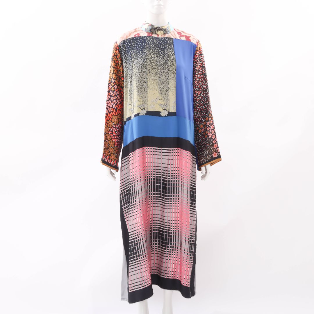 Bettina Bakdal Patchwork Scarf Dress Size Medium