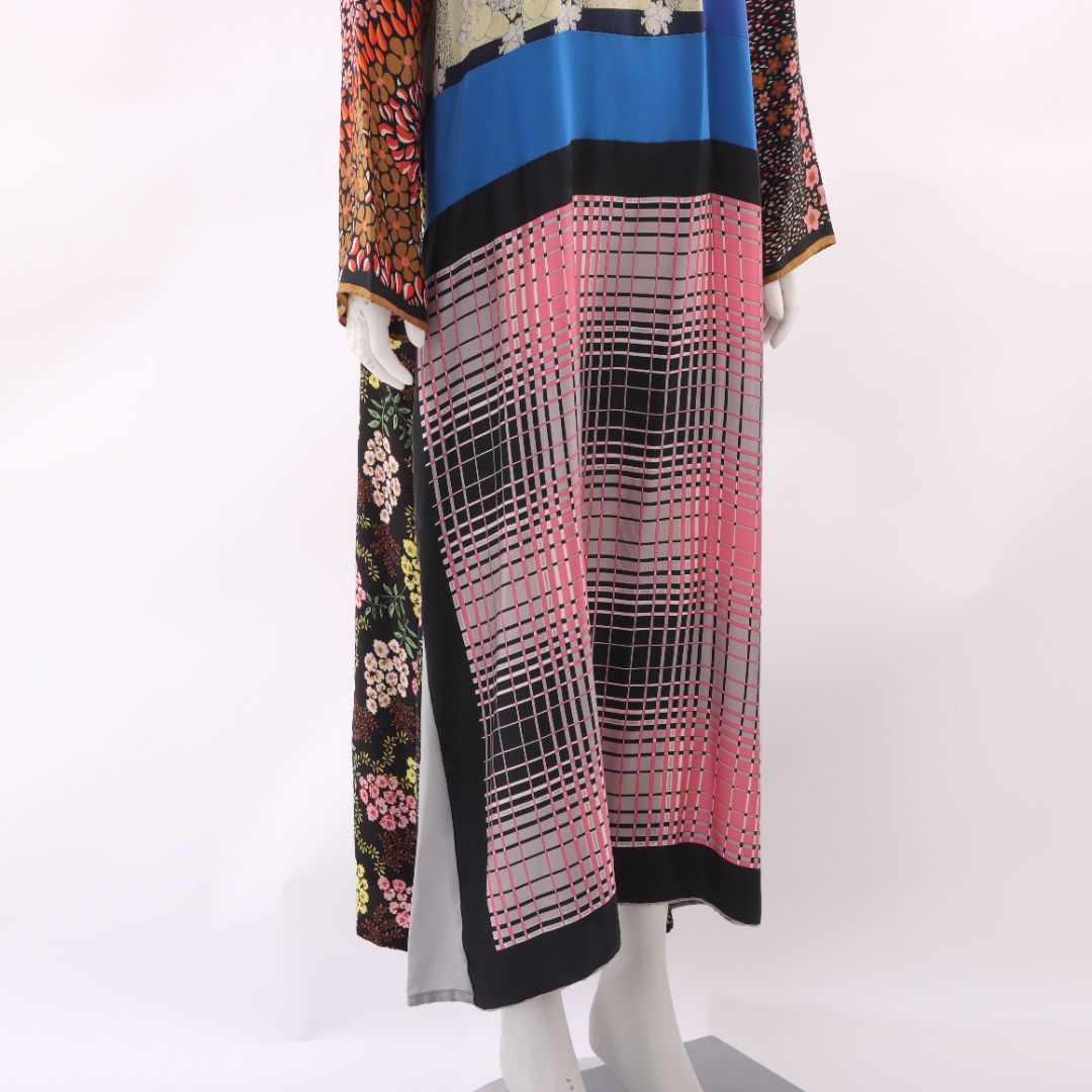Bettina Bakdal Patchwork Scarf Dress Size Medium