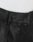 Michael Lo Sordo Pleated Leather Wide Leg Trousers Size 8