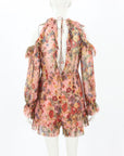 Zimmermann Lovelorn Frill Silk Playsuit Size 2
