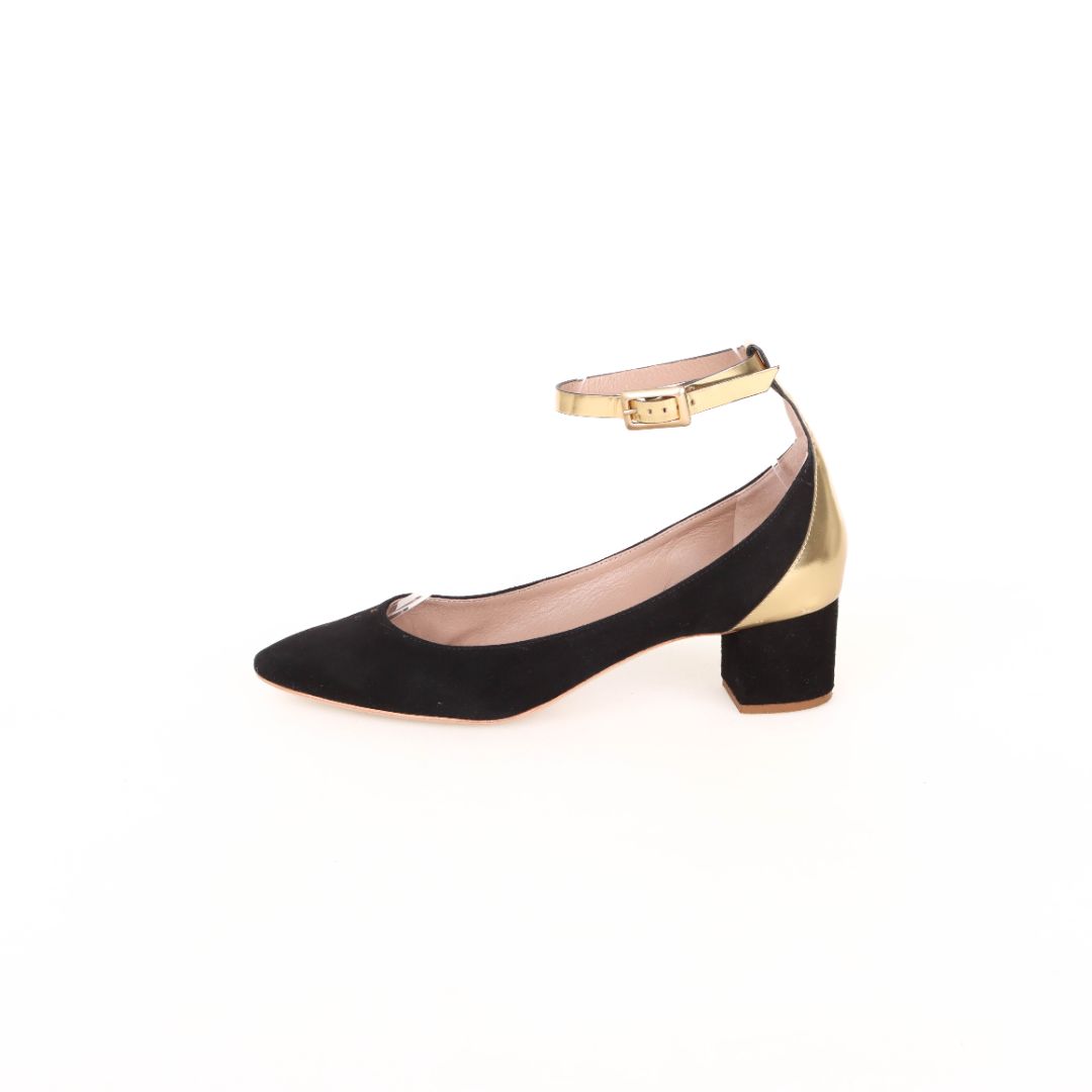 Chloe Suede & Gold Leather Pumps Size 37.5