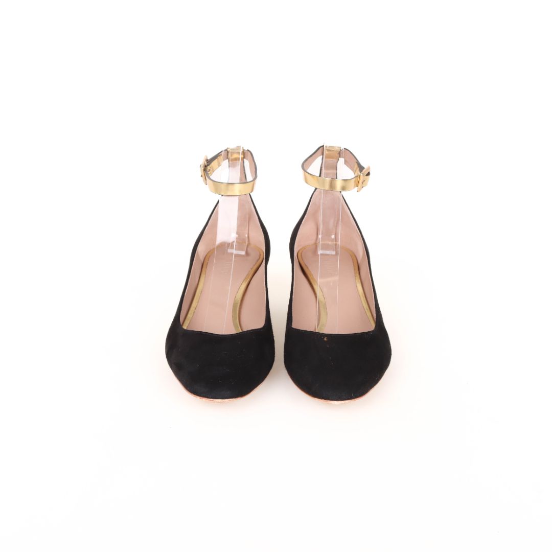 Chloe Suede & Gold Leather Pumps Size 37.5