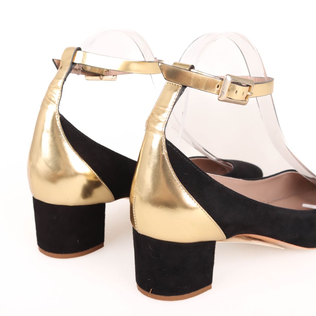 Chloe Suede & Gold Leather Pumps Size 37.5