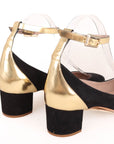 Chloe Suede & Gold Leather Pumps Size 37.5
