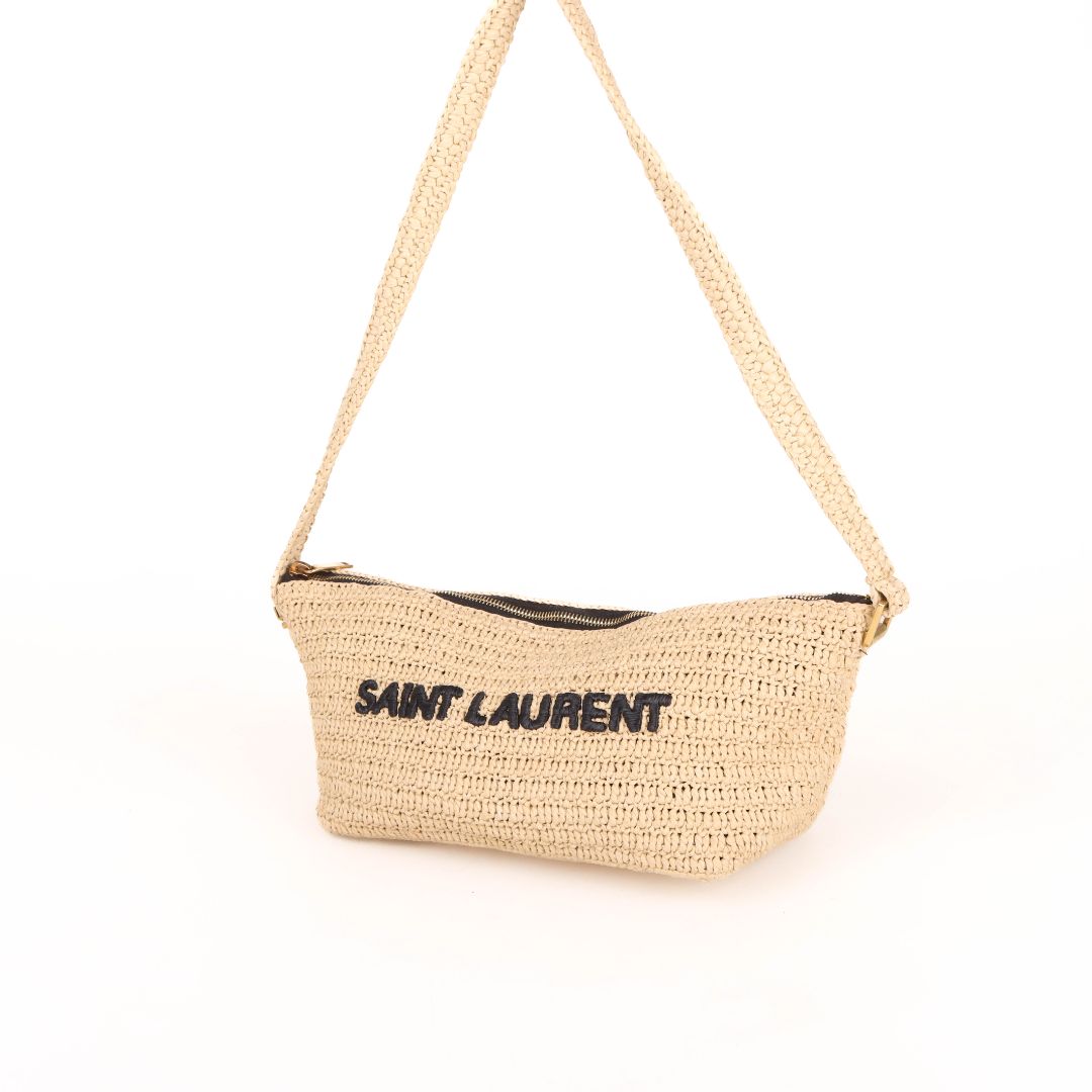 Saint Laurent Raffia Logo Crossbody