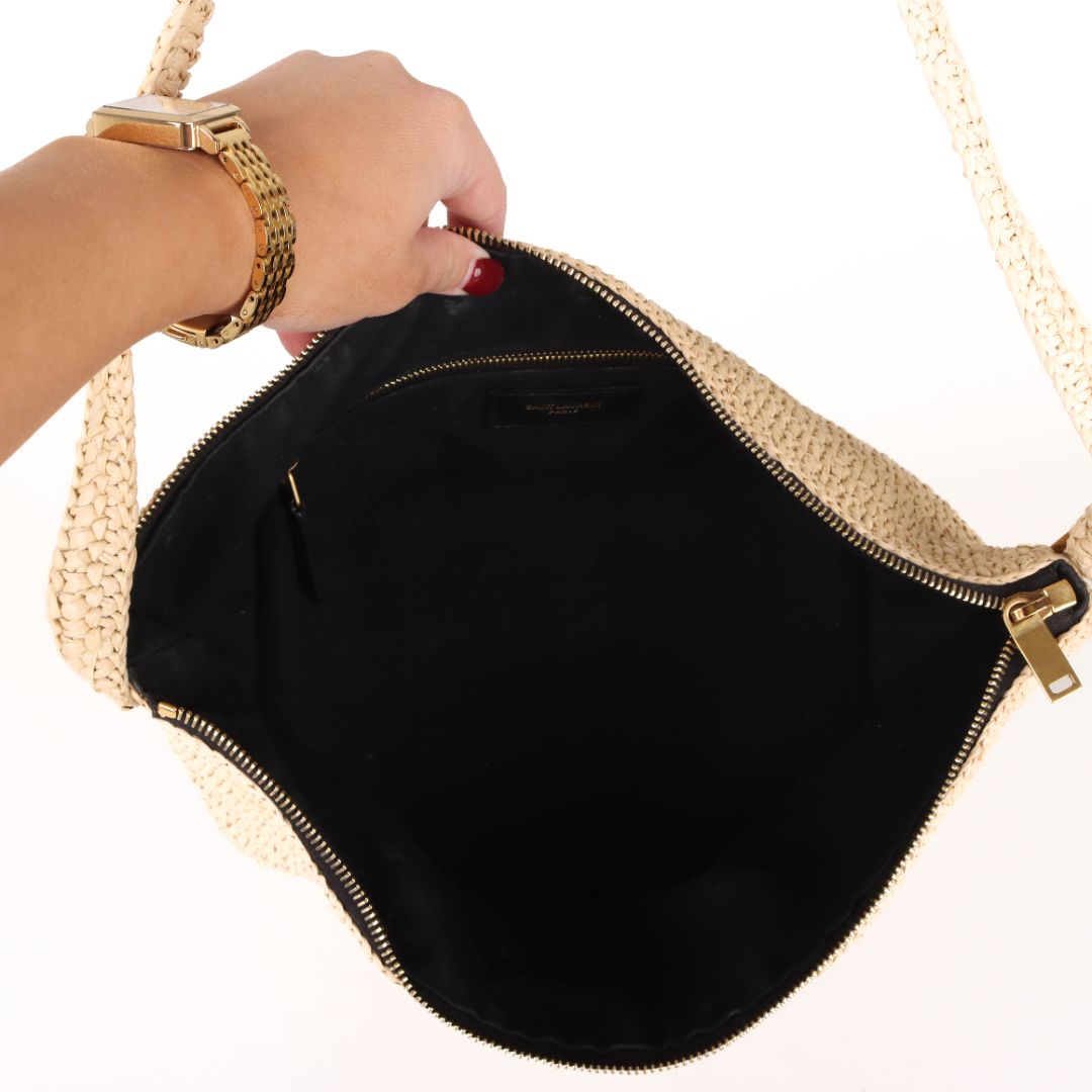 Saint Laurent Raffia Logo Crossbody