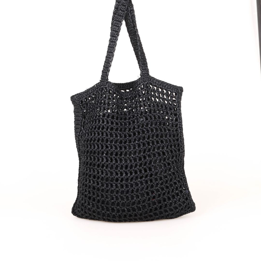 Prada Raffia Logo Tote Bag