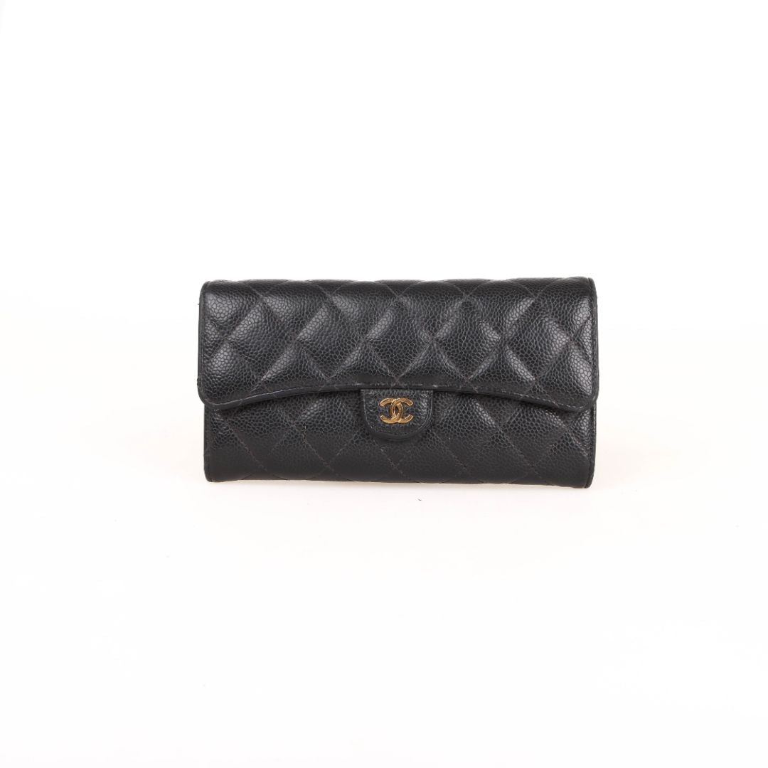 Chanel Caviar Leather Classic Flap Long Wallet