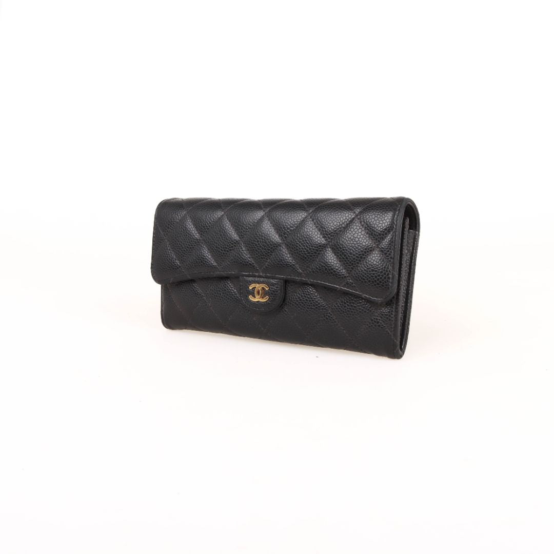 Chanel Caviar Leather Classic Flap Long Wallet