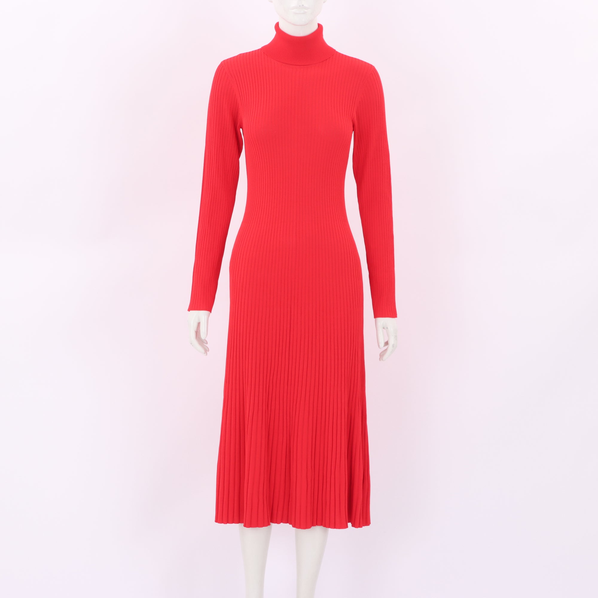 Scanlan Theodore Ribbed Knit Turtleneck Dress Size S