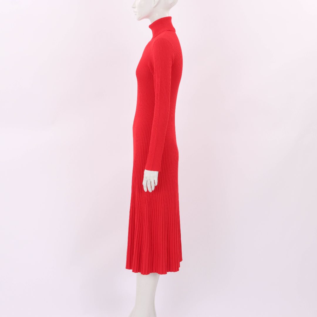 Scanlan Theodore Ribbed Knit Turtleneck Dress Size S