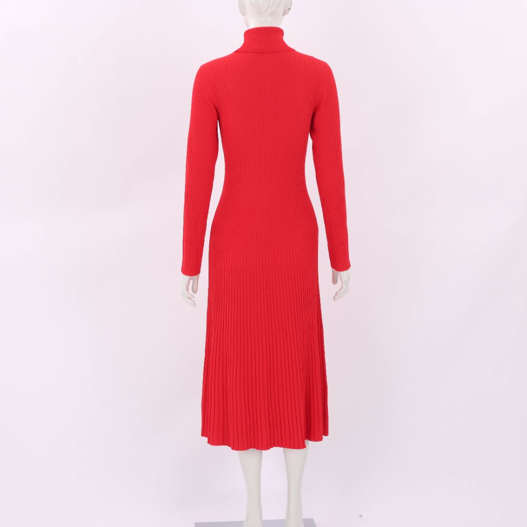 Scanlan Theodore Ribbed Knit Turtleneck Dress Size S