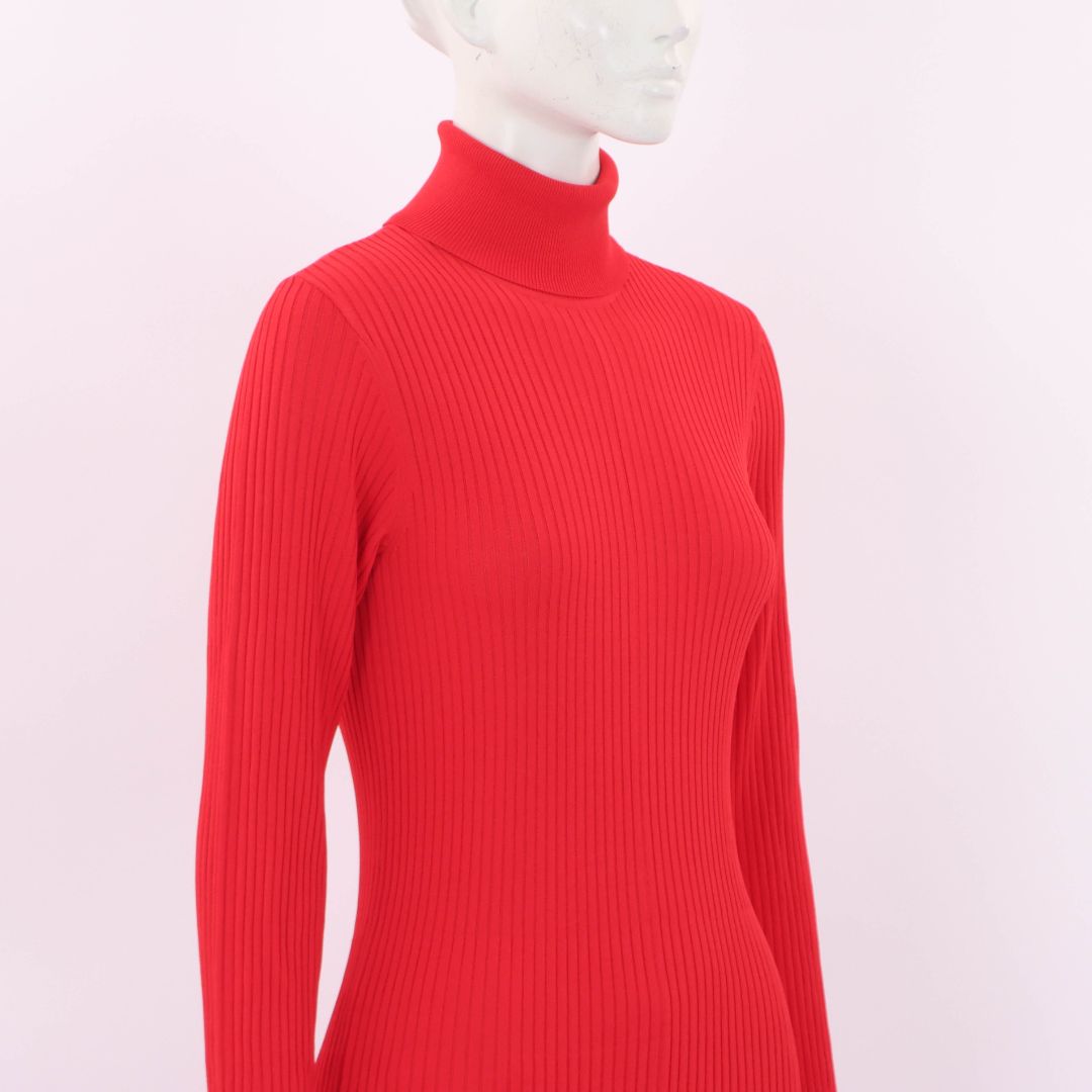 Scanlan Theodore Ribbed Knit Turtleneck Dress Size S