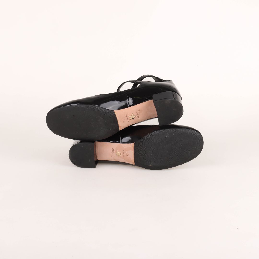 Christian Dior Aime Patent Leather Ballet Flat 40