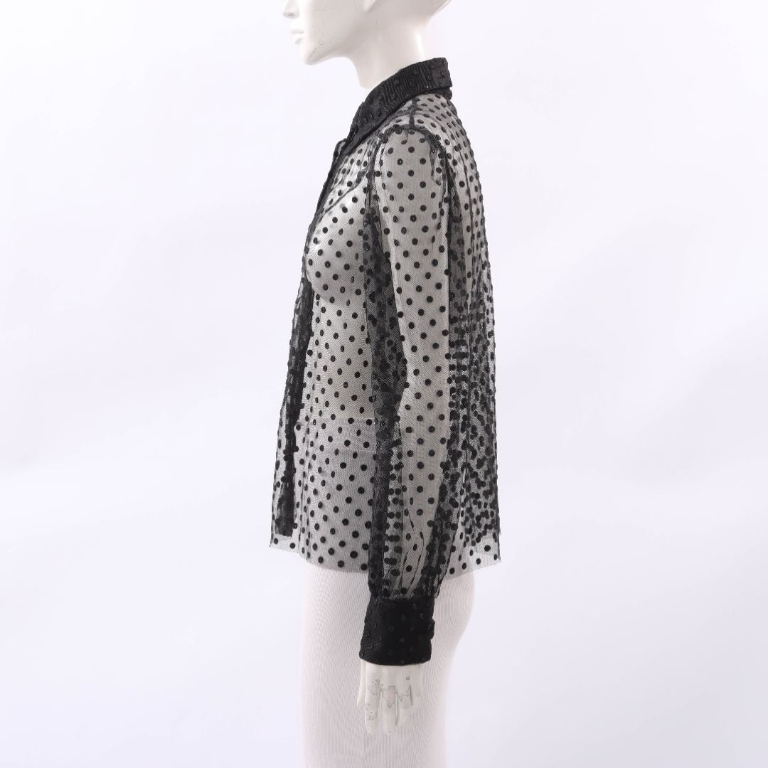 Scanlan Theodore Sheer Polka Dot Top Size 12