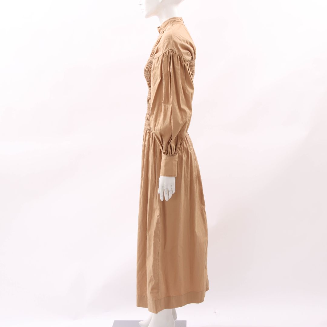 Ganni Ruched Long Day Dress Size 34 | AU 6