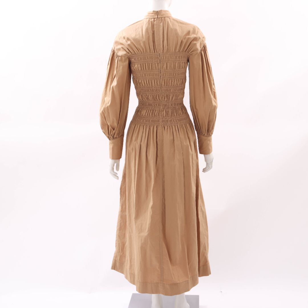 Ganni Ruched Long Day Dress Size 34 | AU 6
