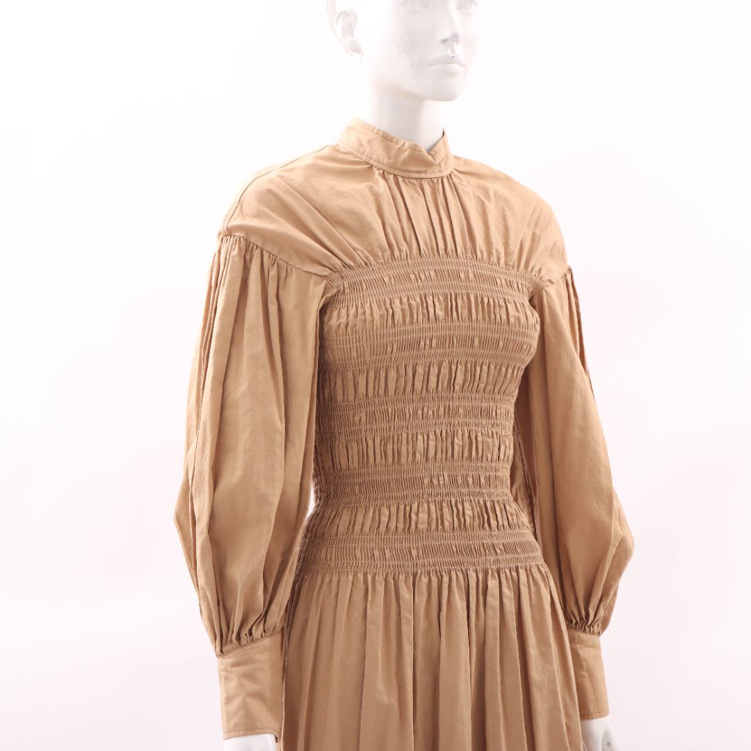 Ganni Ruched Long Day Dress Size 34 | AU 6