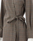 Scanlan Theodore Plaid Wrap Midi Dress Size 6