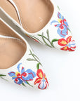 Tory Burch Elizabeth' Embroidered Kitten Heels Size 6.5 M