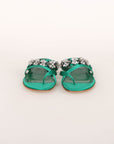 Manolo Blahnik Satin Jewelled Sandals Size 42