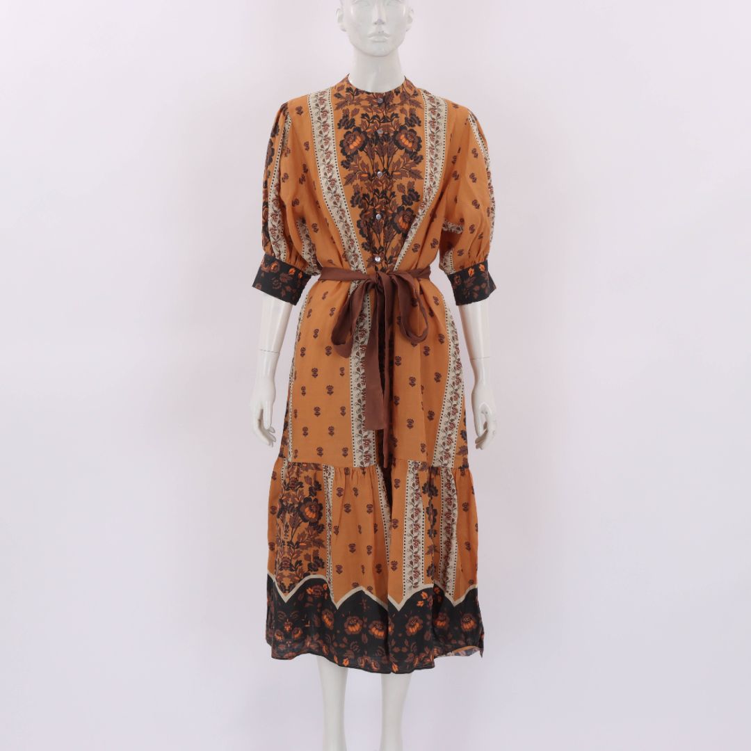 Coco Ribbon Cinnamon Splice Dress Size M