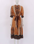 Coco Ribbon Cinnamon Splice Dress Size M