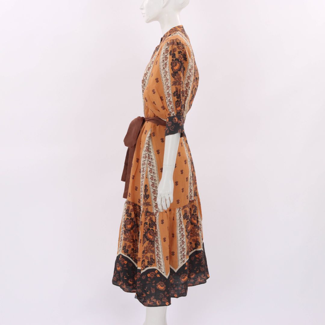 Coco Ribbon Cinnamon Splice Dress Size M