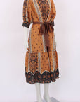 Coco Ribbon Cinnamon Splice Dress Size M