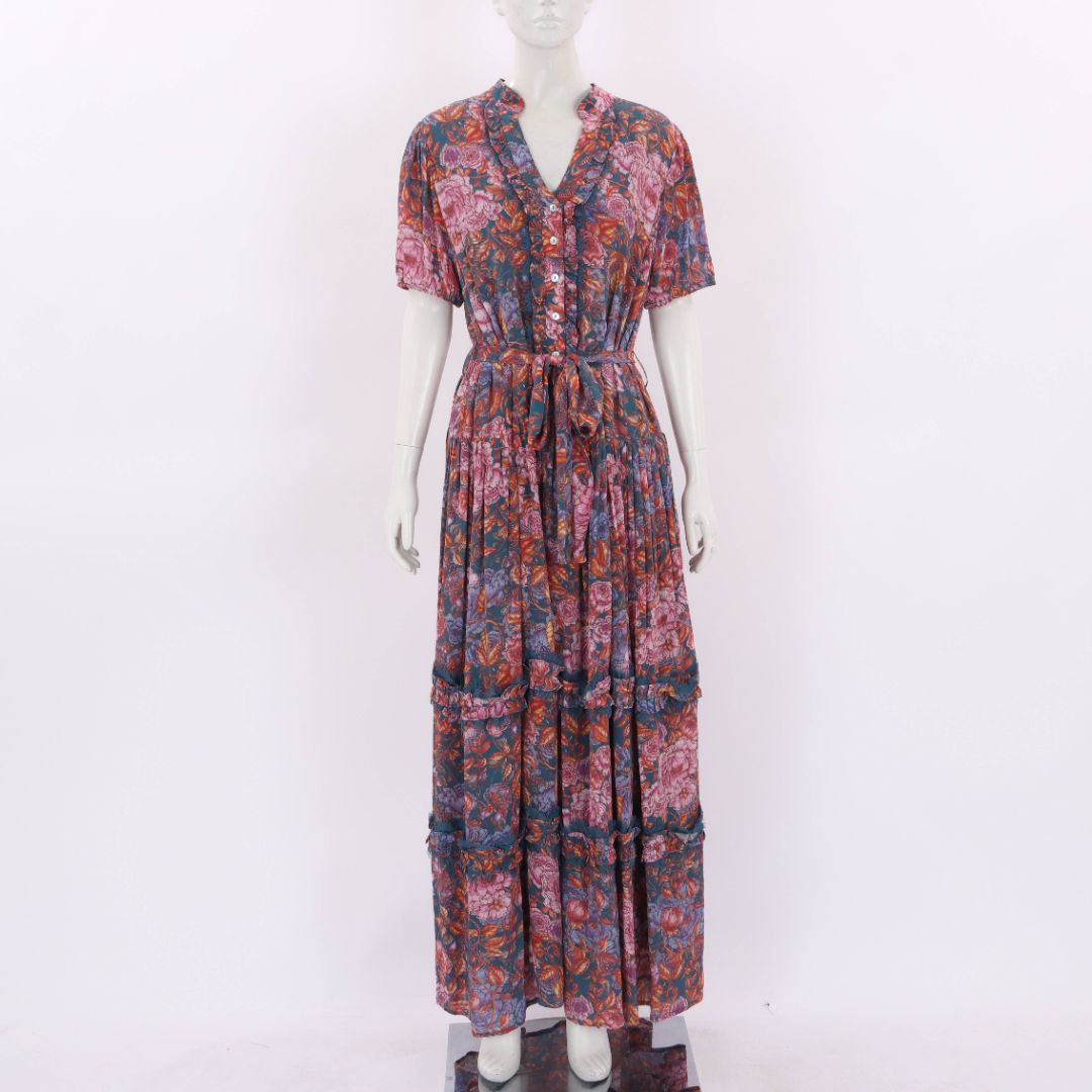 Lulu Zagame Floral Drop Waist Maxi Dress Size 3