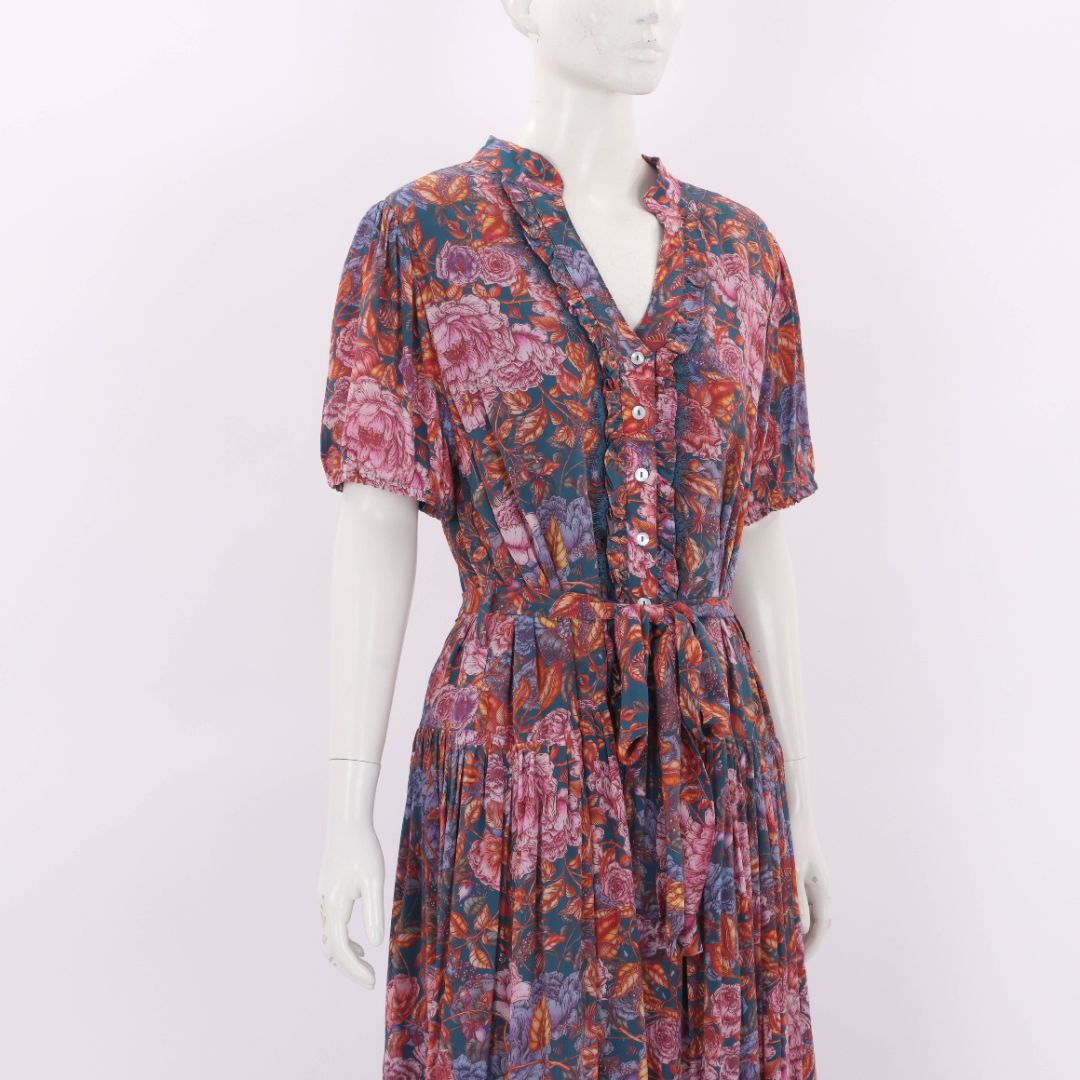 Lulu Zagame Floral Drop Waist Maxi Dress Size 3