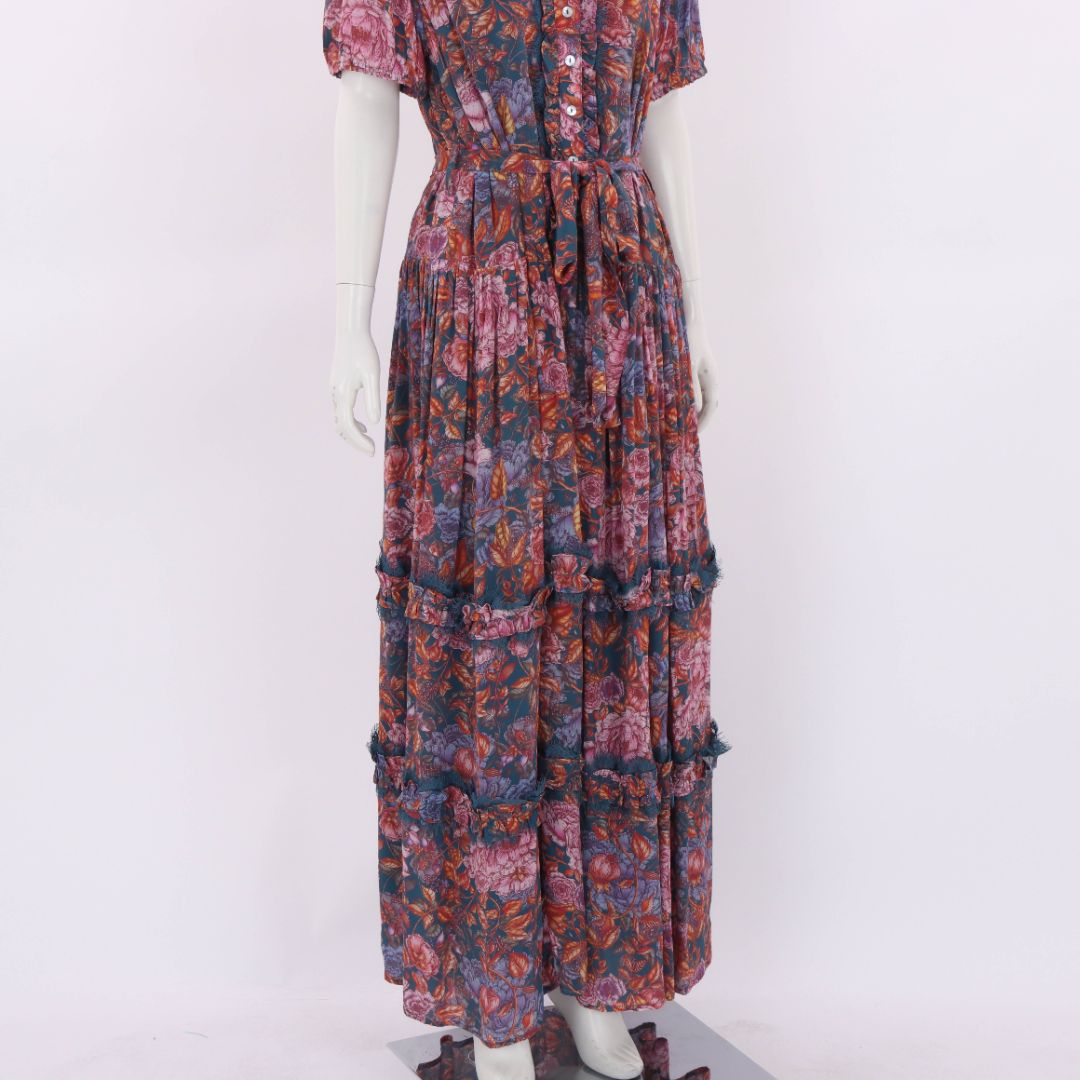 Lulu Zagame Floral Drop Waist Maxi Dress Size 3