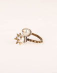 Gucci Faux Pearl Bypass Cocktail Ring Size 16