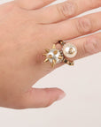 Gucci Faux Pearl Bypass Cocktail Ring Size 16