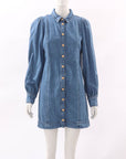 Sezane Denim Long Sleeve Mini Dress Size FR 36 | AU 8