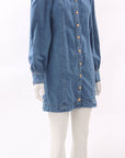 Sezane Denim Long Sleeve Mini Dress Size FR 36 | AU 8