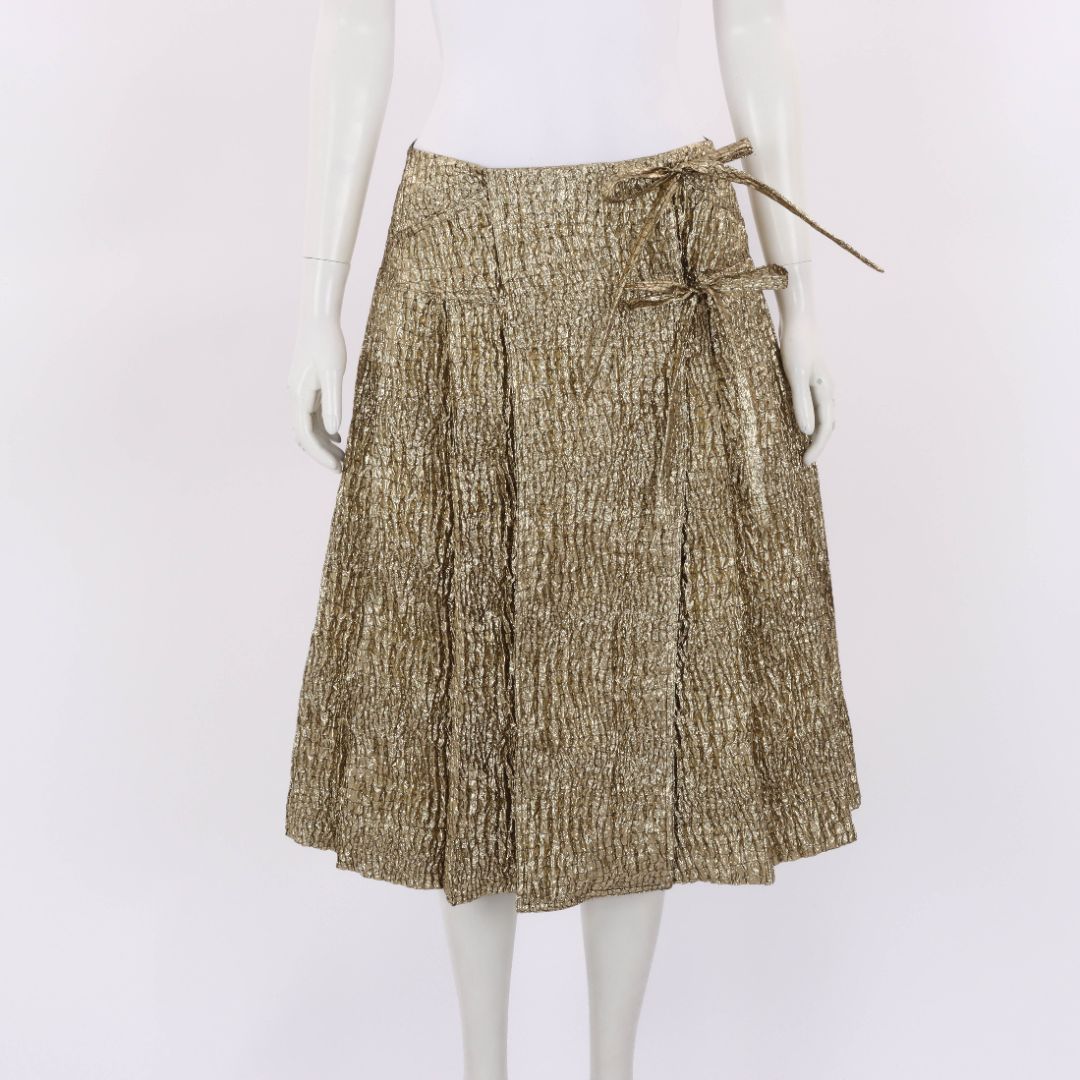 Simone Rocha Metallic-effect Crinkled A-line Skirt Size 8
