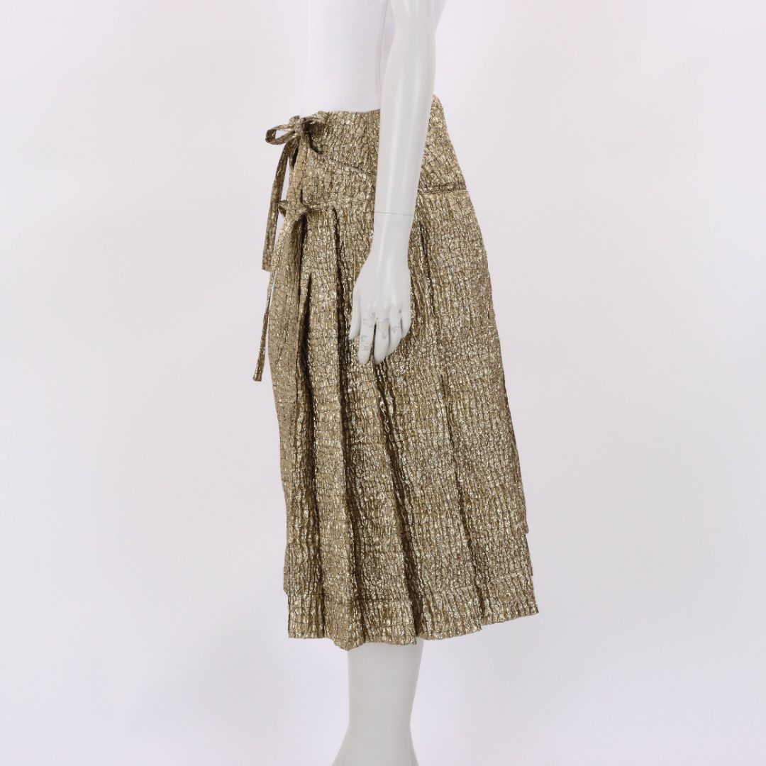 Simone Rocha Metallic-effect Crinkled A-line Skirt Size 8