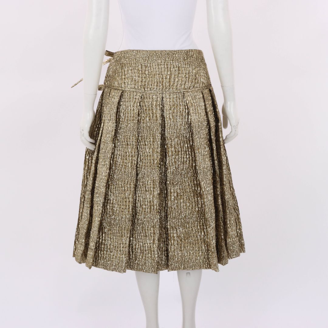 Simone Rocha Metallic-effect Crinkled A-line Skirt Size 8