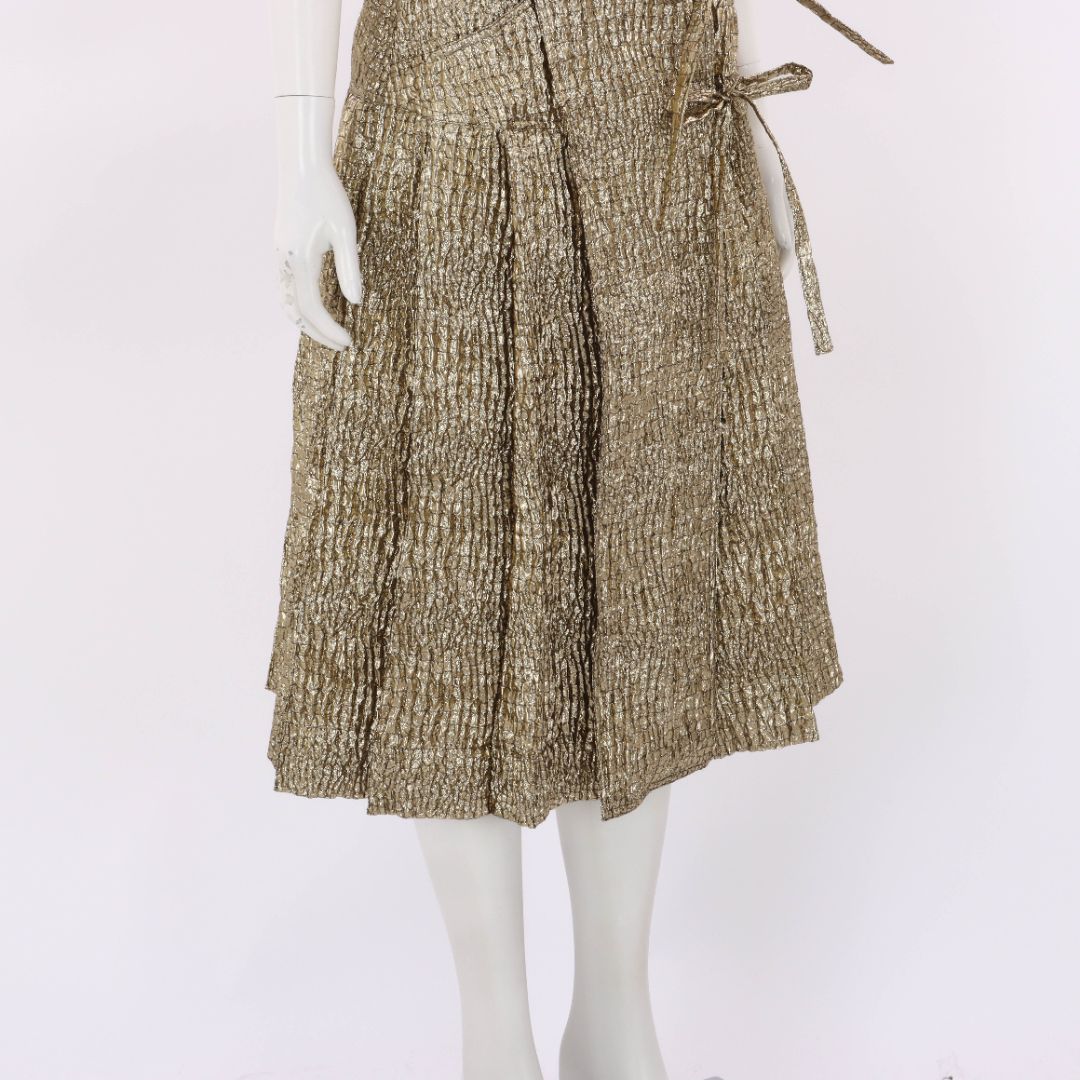 Simone Rocha Metallic-effect Crinkled A-line Skirt Size 8