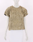 Simone Rocha Metallic-Effect Crinkled Top Size 10