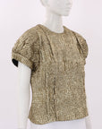 Simone Rocha Metallic-Effect Crinkled Top Size 10
