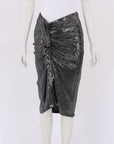 Isabel Marant Etoile Dolene Ruched Metallic Midi Skirt FR 38 | AU 10