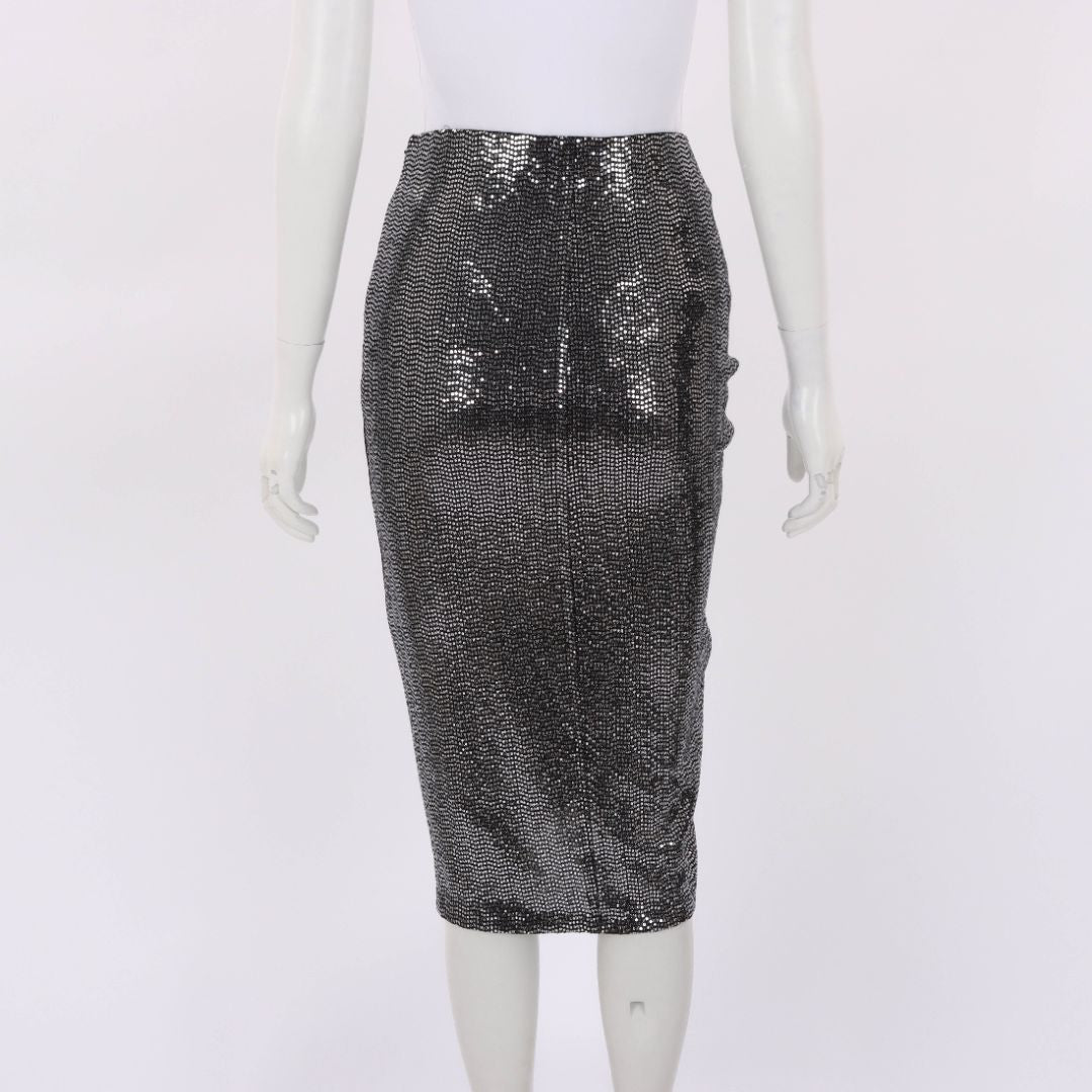 Isabel Marant Etoile Dolene Ruched Metallic Midi Skirt FR 38 | AU 10
