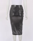 Isabel Marant Etoile Dolene Ruched Metallic Midi Skirt FR 38 | AU 10