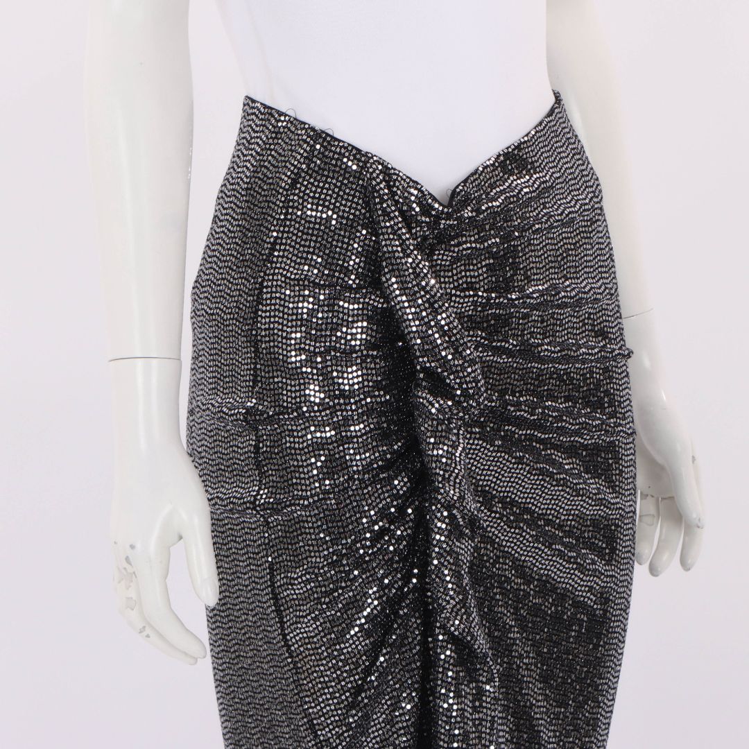 Isabel Marant Etoile Dolene Ruched Metallic Midi Skirt FR 38 | AU 10