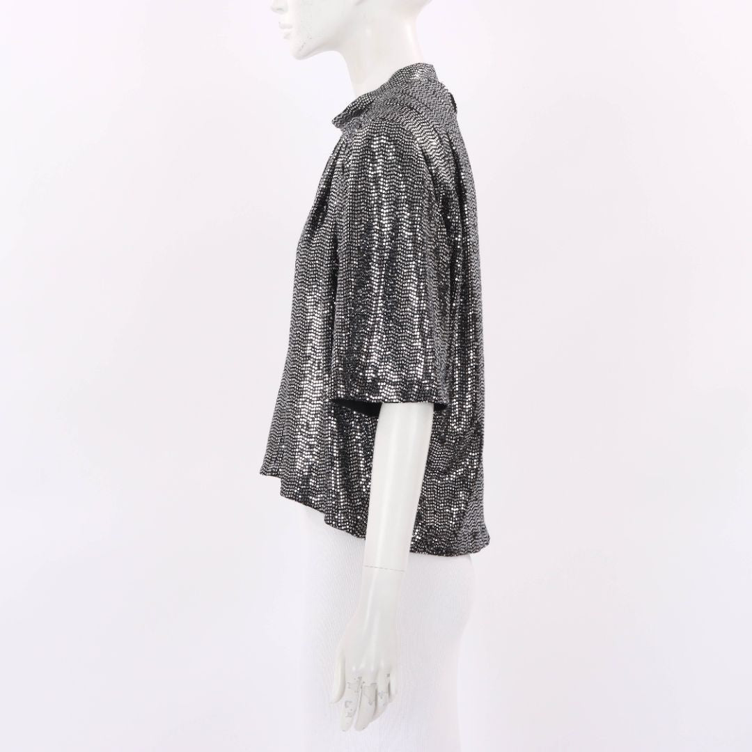 Isabel Marant Etoile Defi Paillette Embellished Stretch Knit Top FR 38 | AU 10