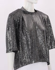 Isabel Marant Etoile Defi Paillette Embellished Stretch Knit Top FR 38 | AU 10