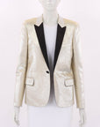 Saint Laurent Metallic Single Breasted Tuxedo Jacket Size FR 40 | AU 12