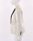 Saint Laurent Metallic Single Breasted Tuxedo Jacket Size FR 40 | AU 12